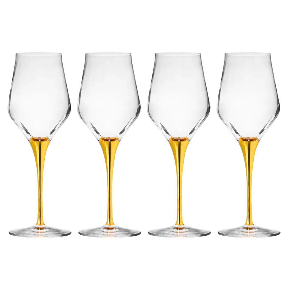 Godinger Marcella Gold Stem hvidvinsglas 4 stk guld