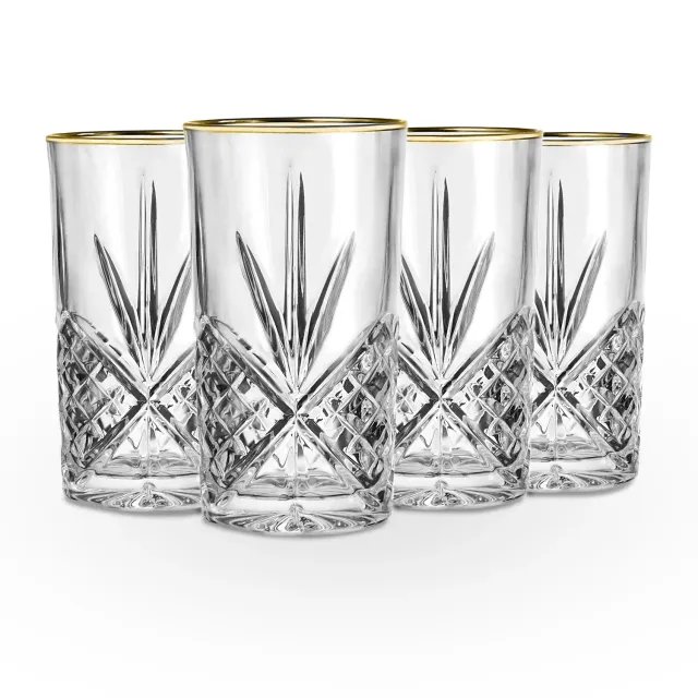 Godinger Dublin highballglas 4 stk guldkant krystal