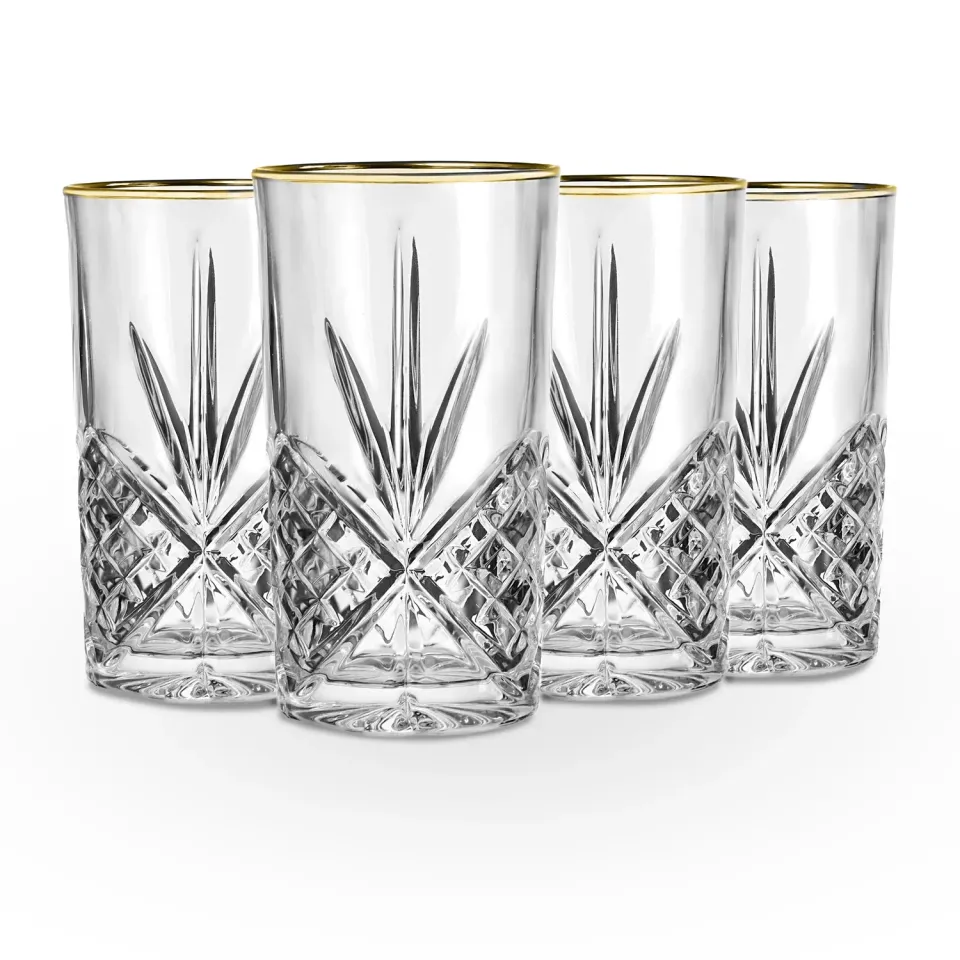 Godinger Dublin highballglas 4 stk guldkant krystal