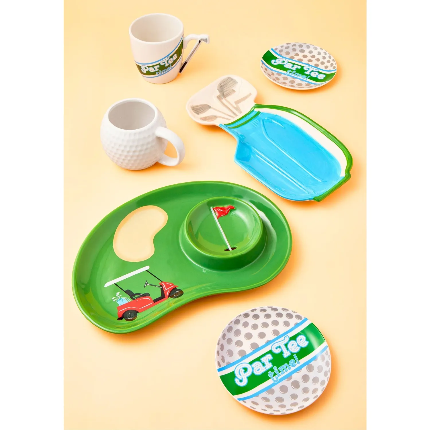 Godinger League golftallerken 4 stk porcelæn 16 cm