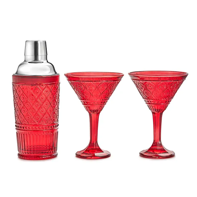 Godinger Claro Cocktail Shaker Martini Sæt Rød