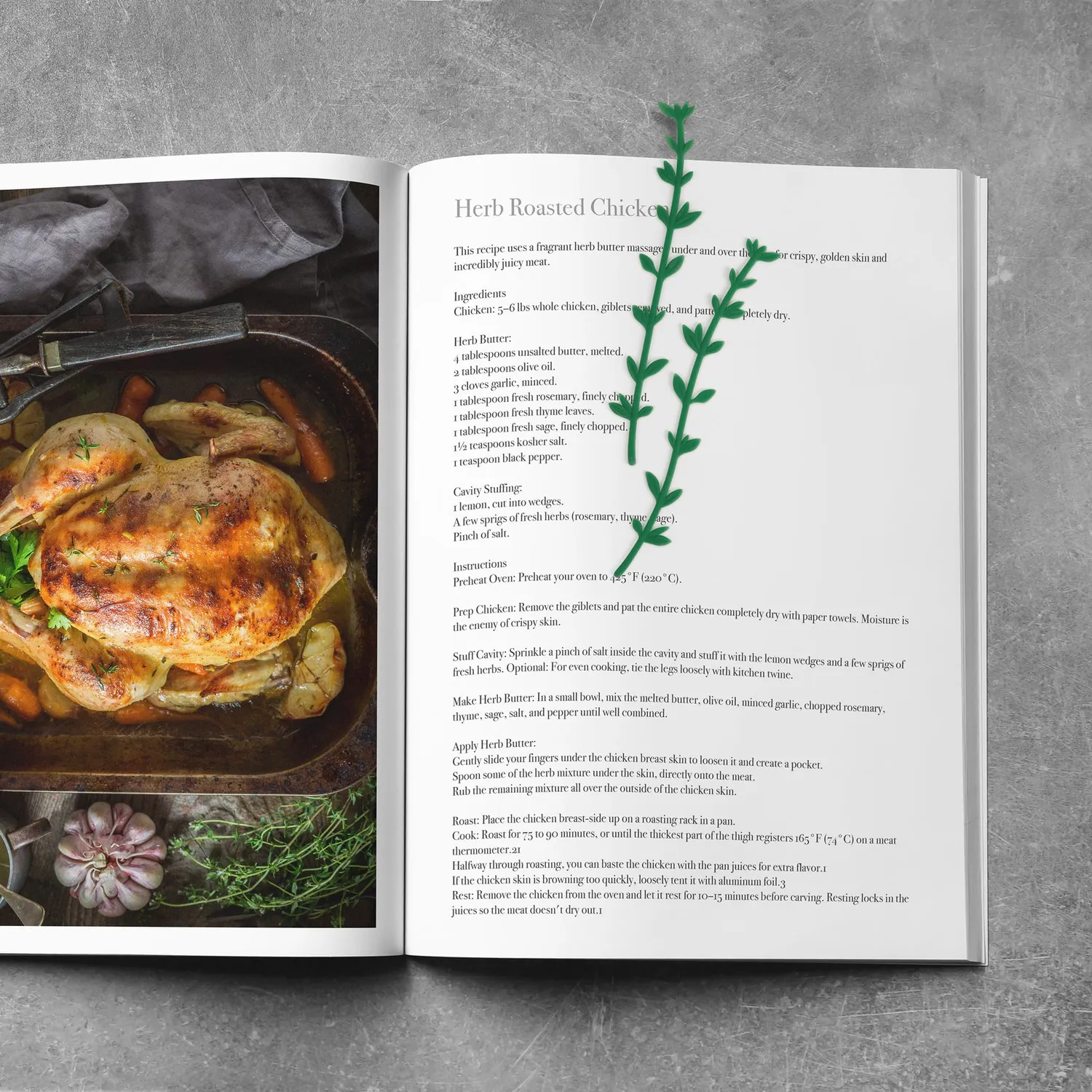 Fred Book Thyme bogmærke silikone 2 stk grøn