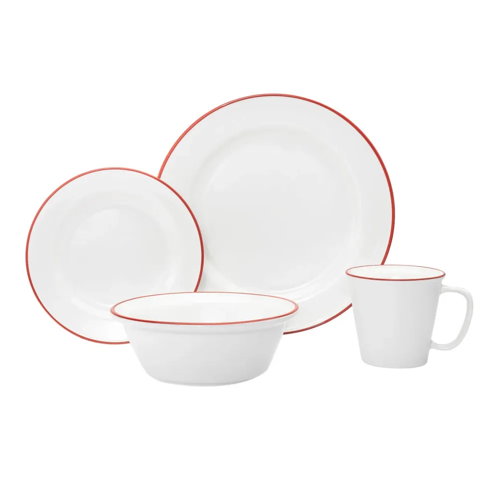 Godinger Bistro Red Rim middagsservice 16 dele rød kant