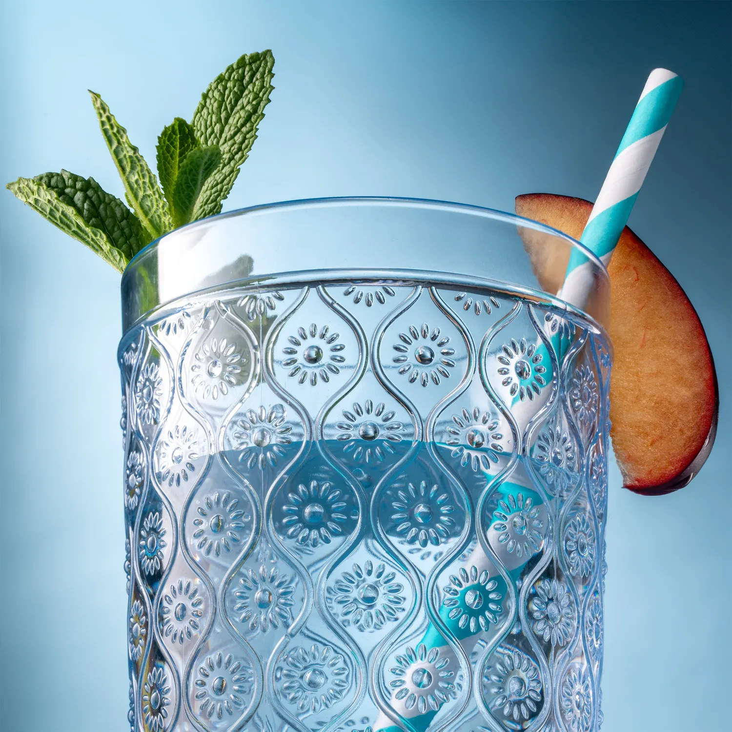 Godinger Claro highballglas blå akryl 4 stk 56 cl