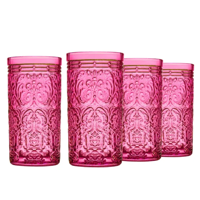 Godinger Jax highball glas 4 stk hot pink