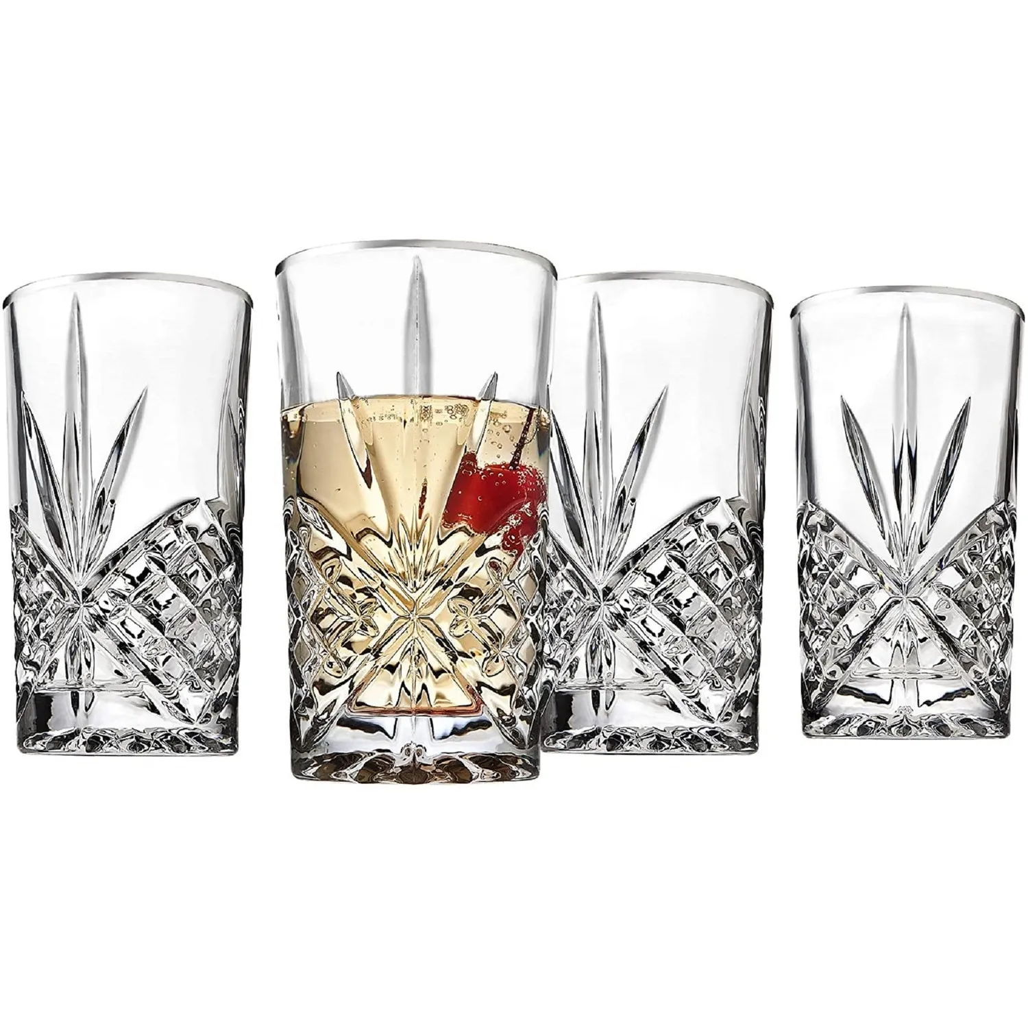 Godinger Dublin Platinum Rim highballglas 4 stk krystal