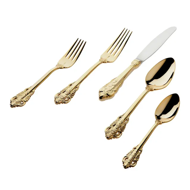 Godinger 20th Century Baroque bestiksæt 20 dele guld 4 pers.