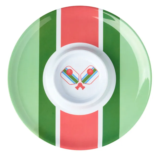 Godinger Pickle Ball chip dip skål melamin stribet