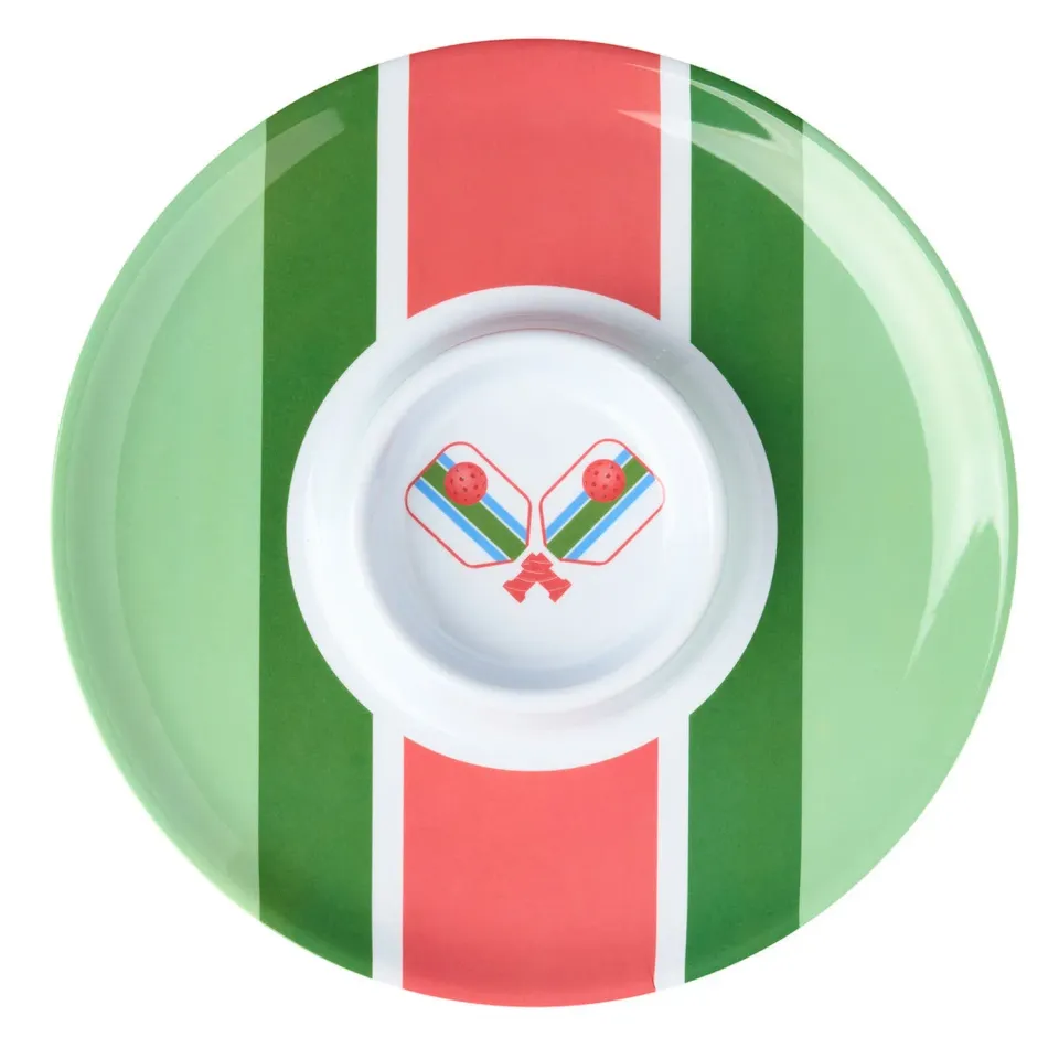 Godinger Pickle Ball chip dip skål melamin stribet