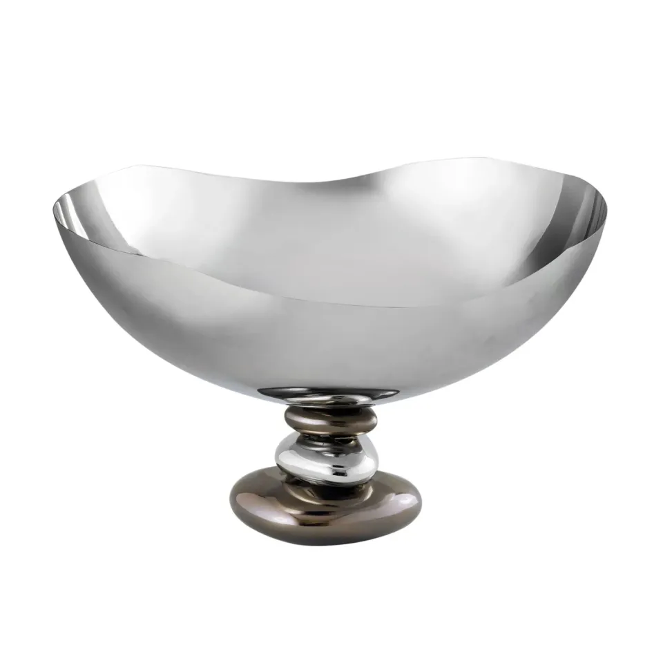 Godinger Pebble Flair serveringsskål gunmetal stål