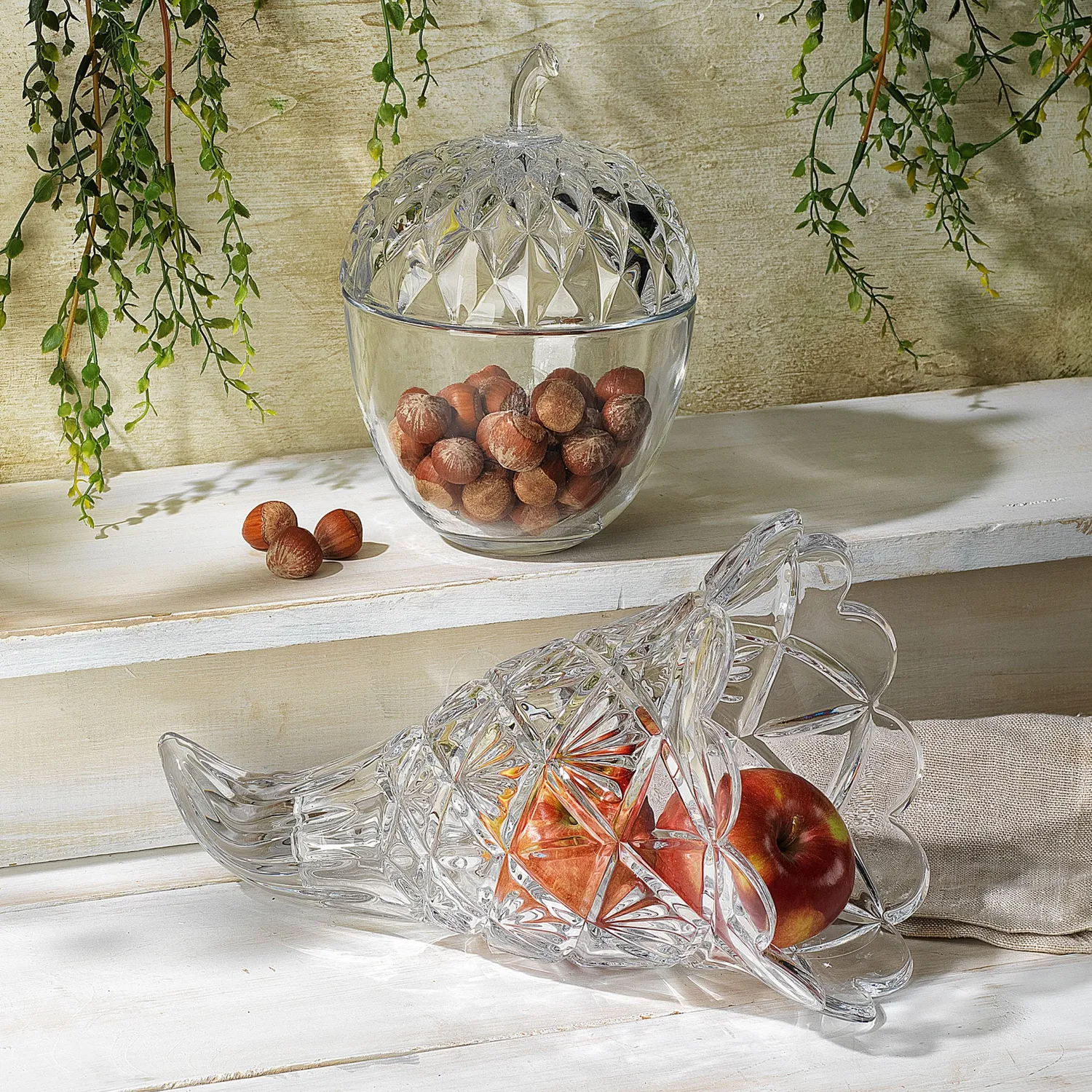 Godinger Harvest Acorn krukke klar krystal 20oz