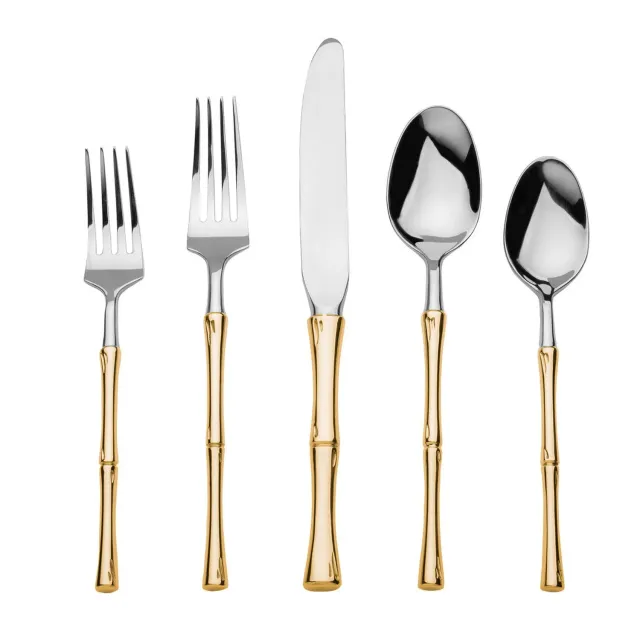 Godinger Rattan Mirrored Accented Gold bestiksæt 20 dele