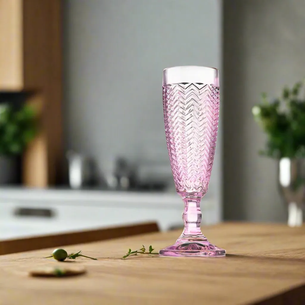 Godinger Twill champagneglas 4 stk pink riflet