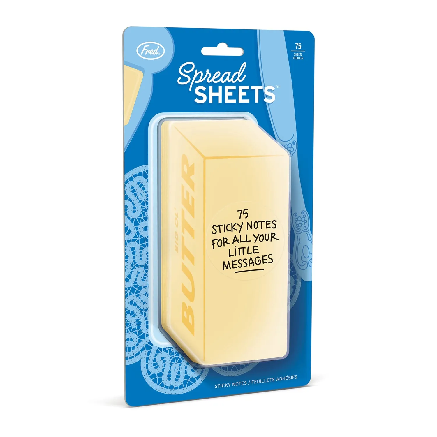 Fred Spread Sheets klæbende notesblok smør 75 ark