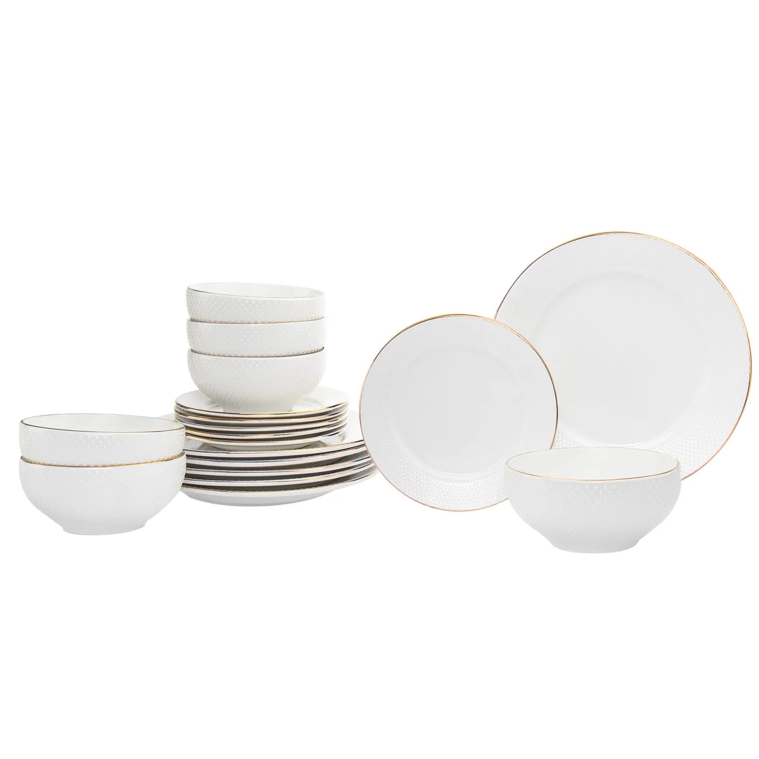 Godinger Pique spisestel porcelæn 18 dele guld