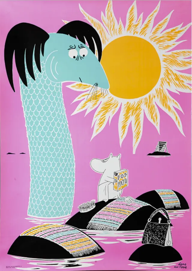 Opto Design Moomin Håll Sverige Rent plakat lyserød 50x70