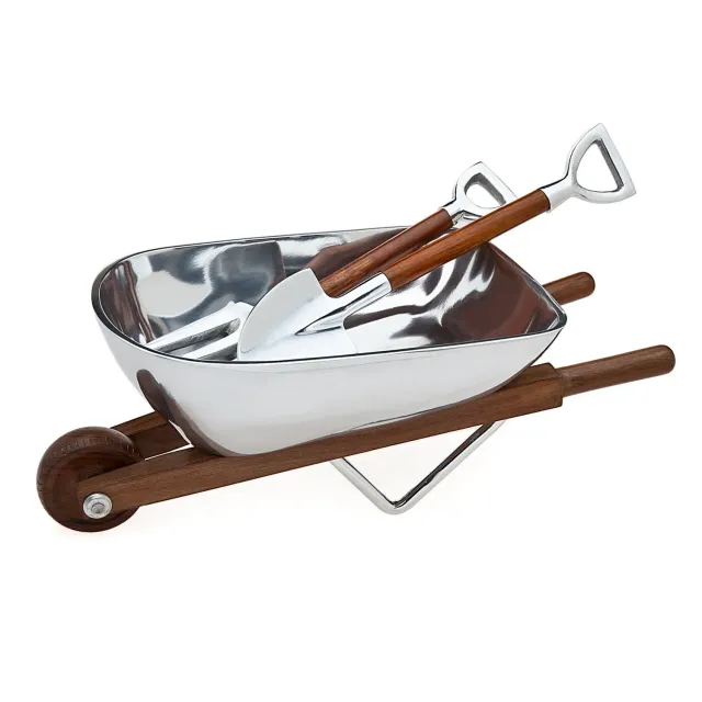 Godinger Wheelbarrow salatskål med bestik træ