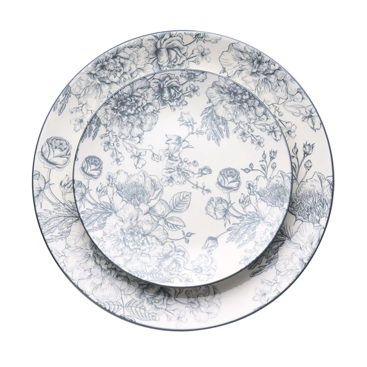 Godinger Banbury Grey spisestel 12 dele porcelæn 4 pers.