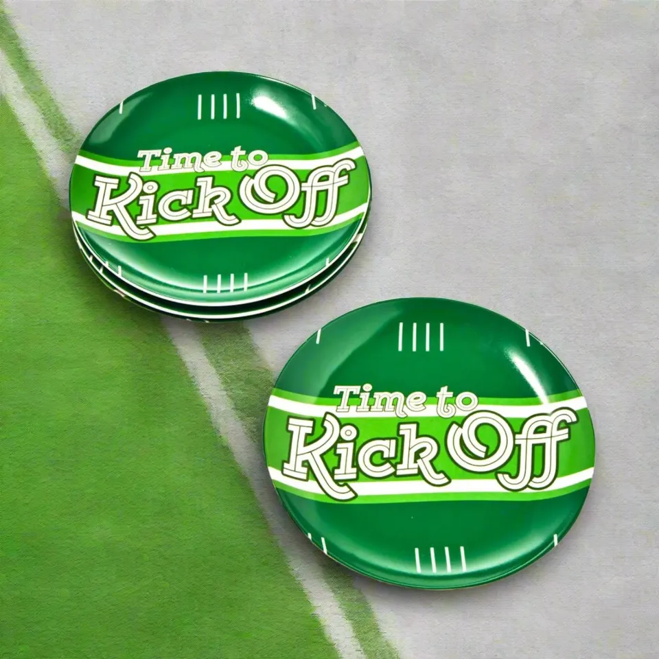 Godinger League Football forrettallerken 4 stk porcelæn