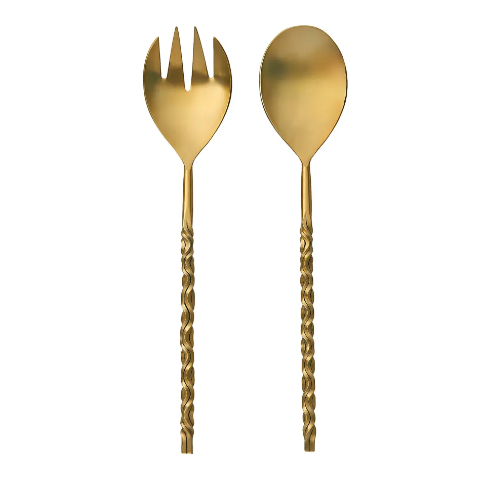 Godinger Surge salatbestik mat guld 2 dele 30 cm stål