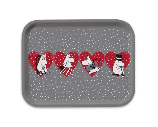 Opto Design Moomin Christmas Heart Grey bakke 27x20 grå