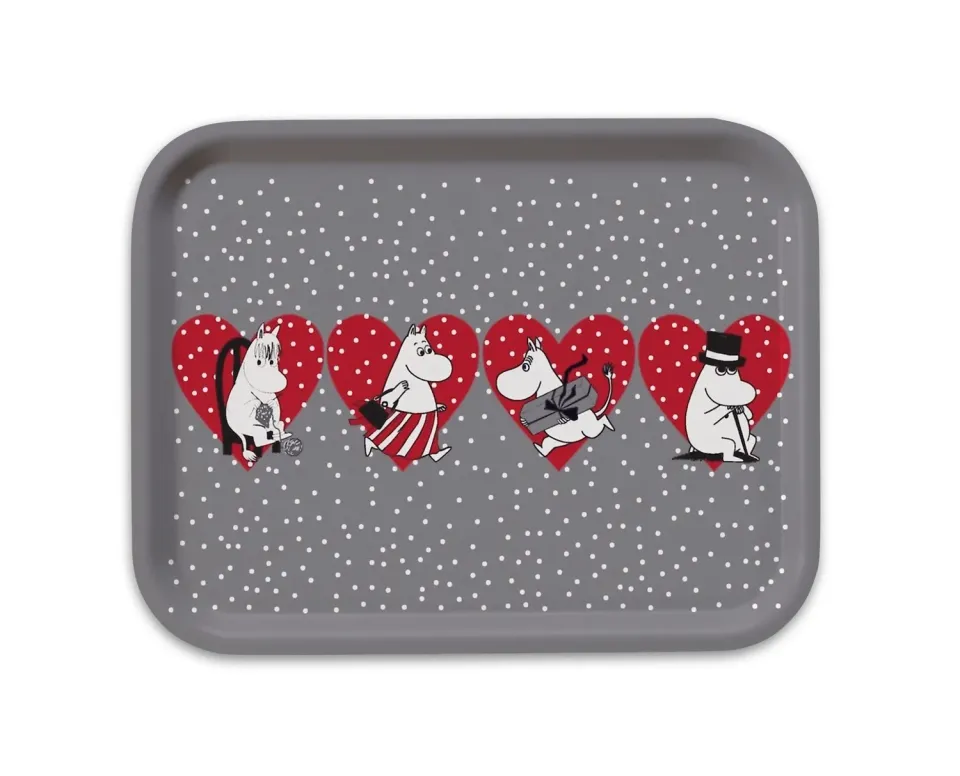 Opto Design Moomin Christmas Heart Grey bakke 27x20 grå
