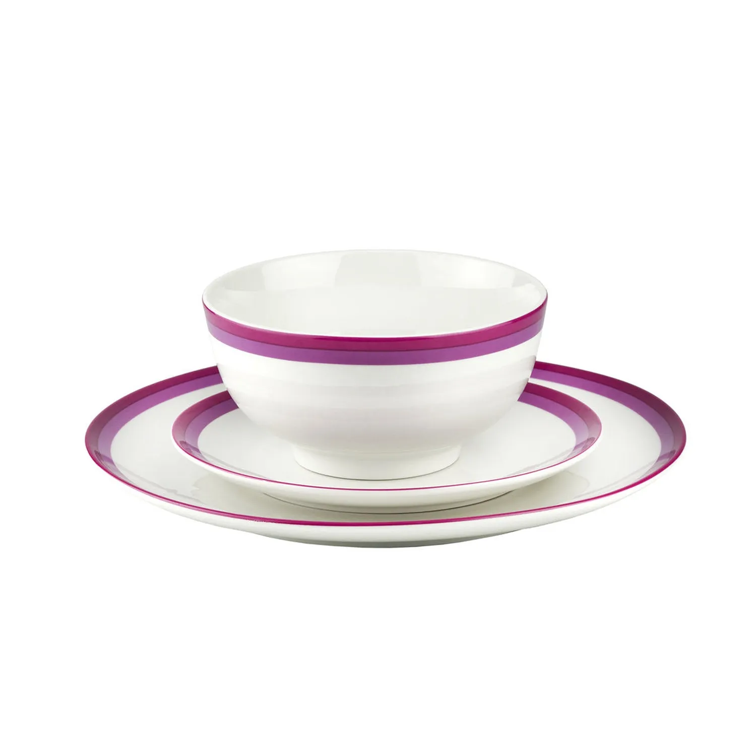 Godinger Sheer stel porcelæn 12 dele bordeaux 4 pers