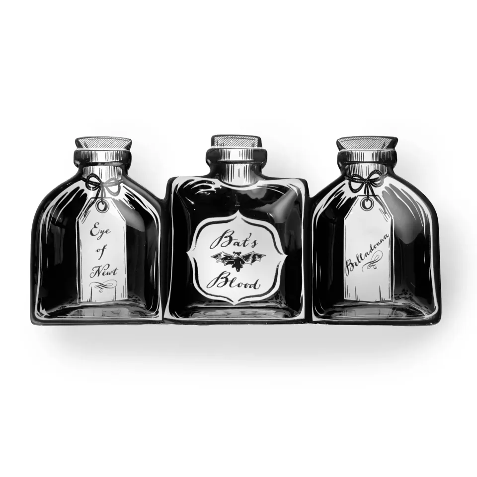 Godinger Hex & Potion serveringsfad sort porcelæn