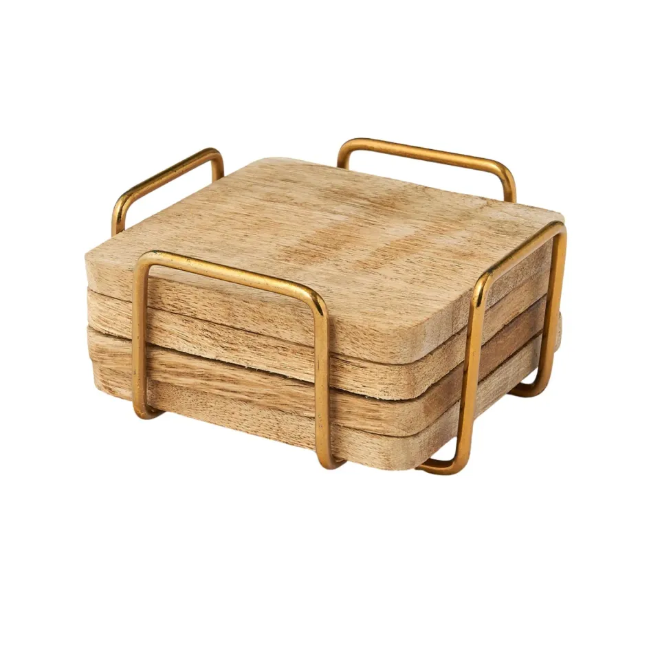Godinger Ridgewood Bordskånere Guld Akacie 4cm