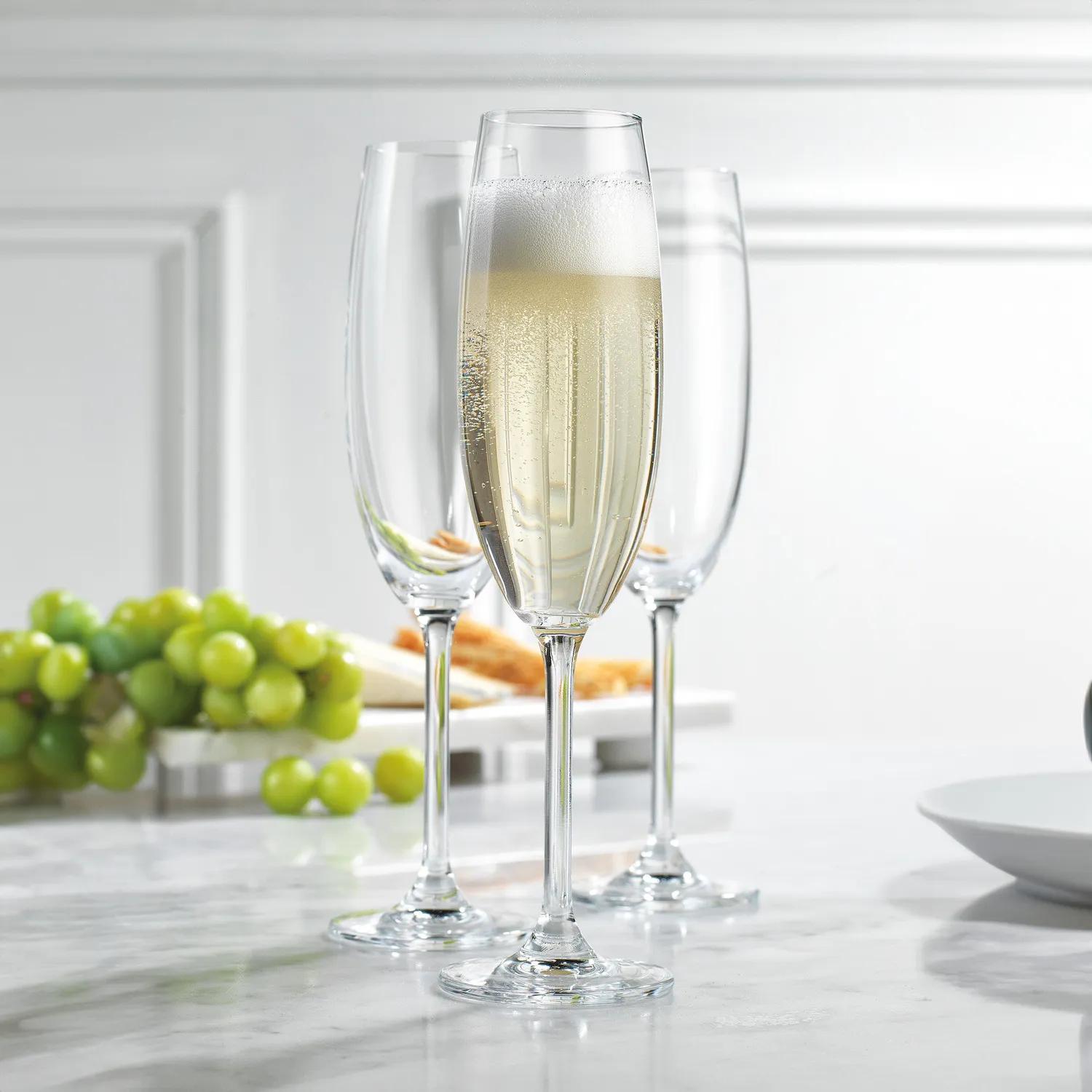 Godinger Meridian champagneglas sæt 4 stk klar krystal
