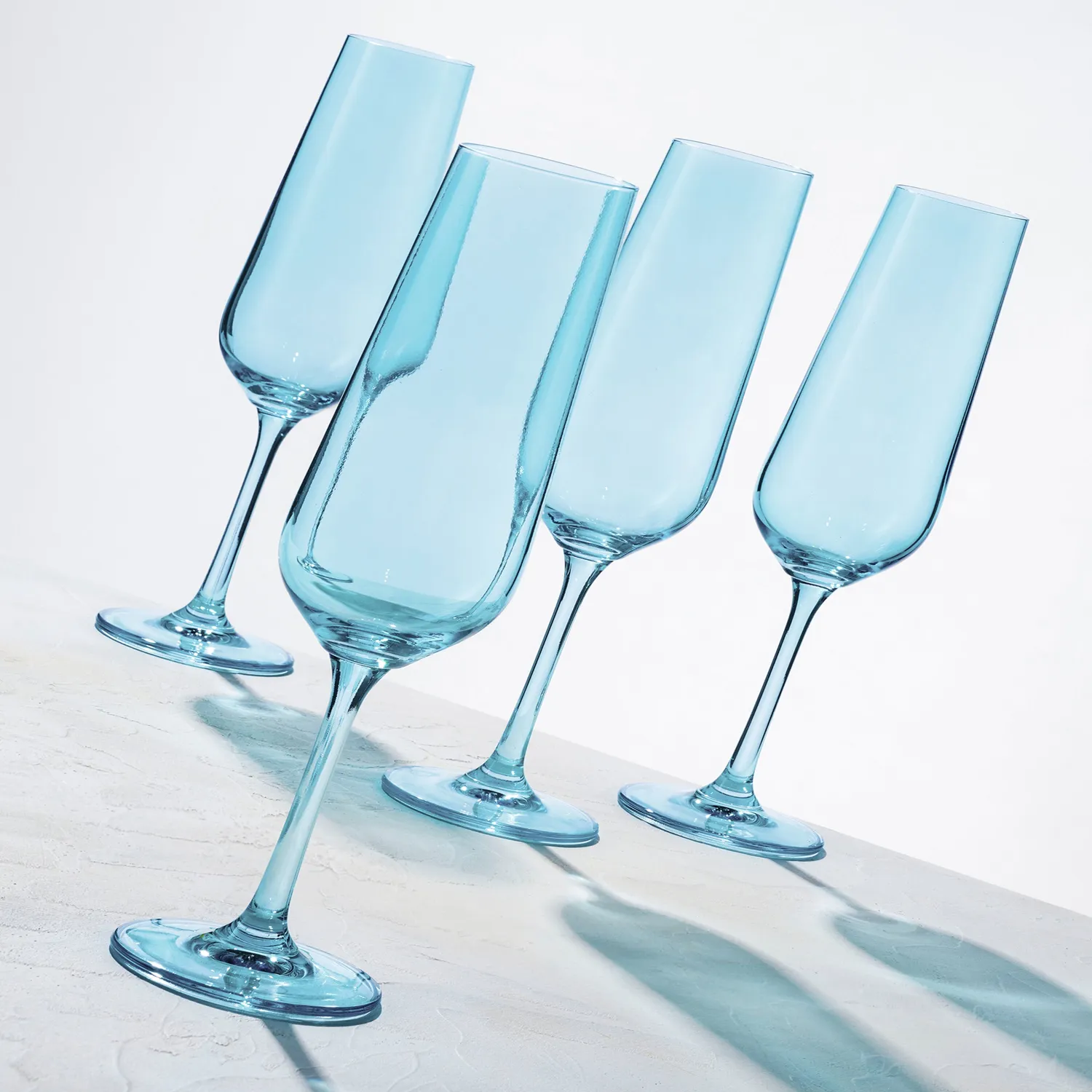 Godinger Sheer champagneglas 4 stk lyseblå