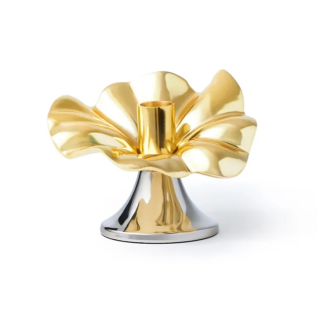 Godinger Blossom lysestage 6" guld platin