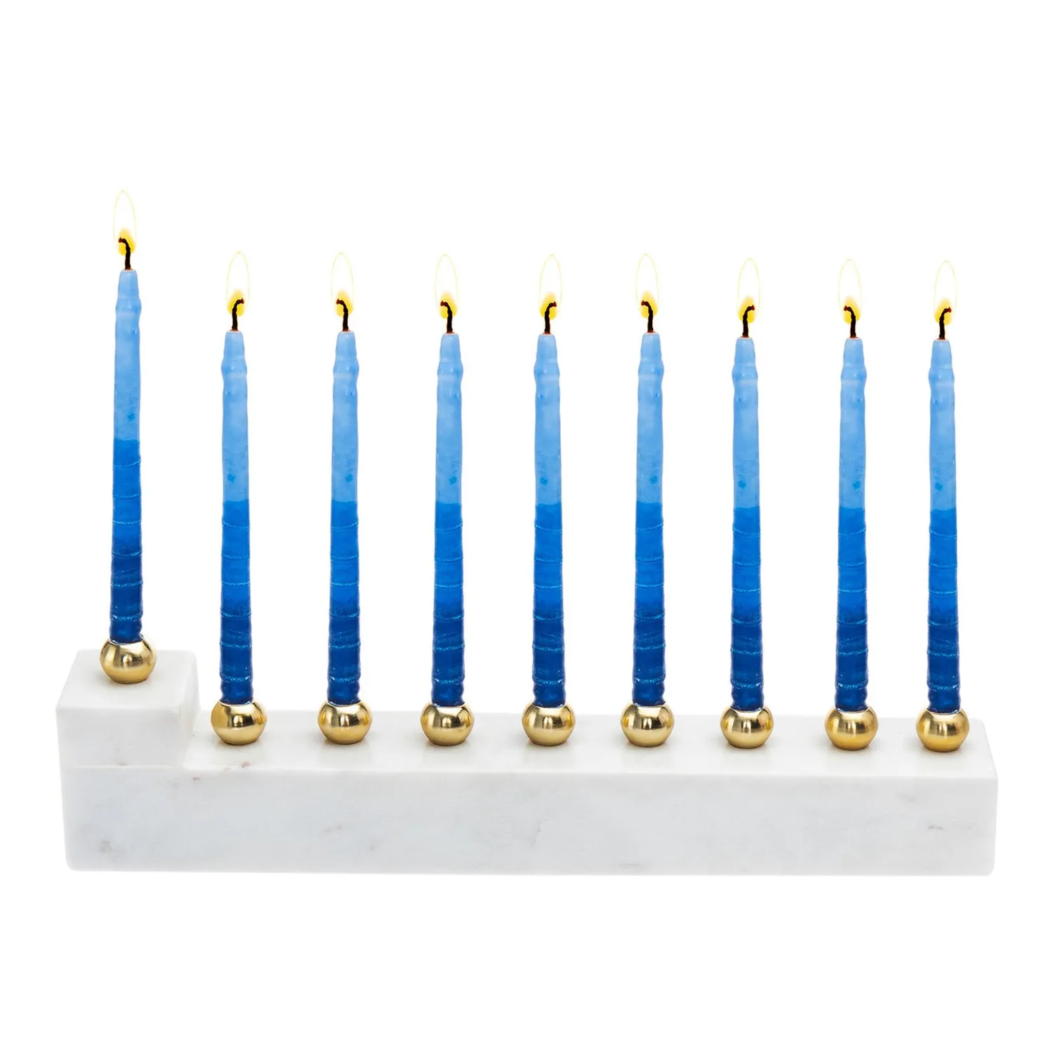 Godinger L Marble menora hvid marmor guld
