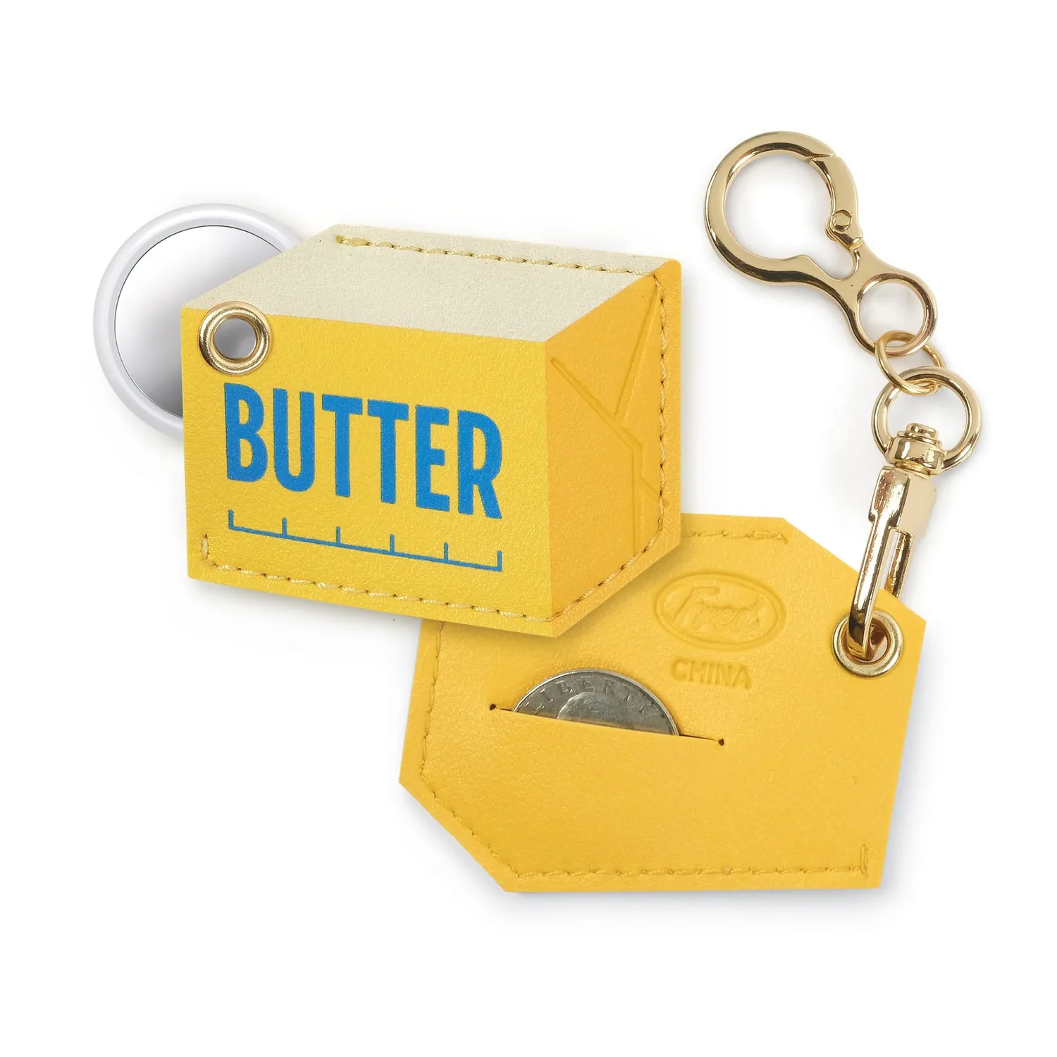 Fred Little Charmer Butter AirTag-vedhæng vegansk læder