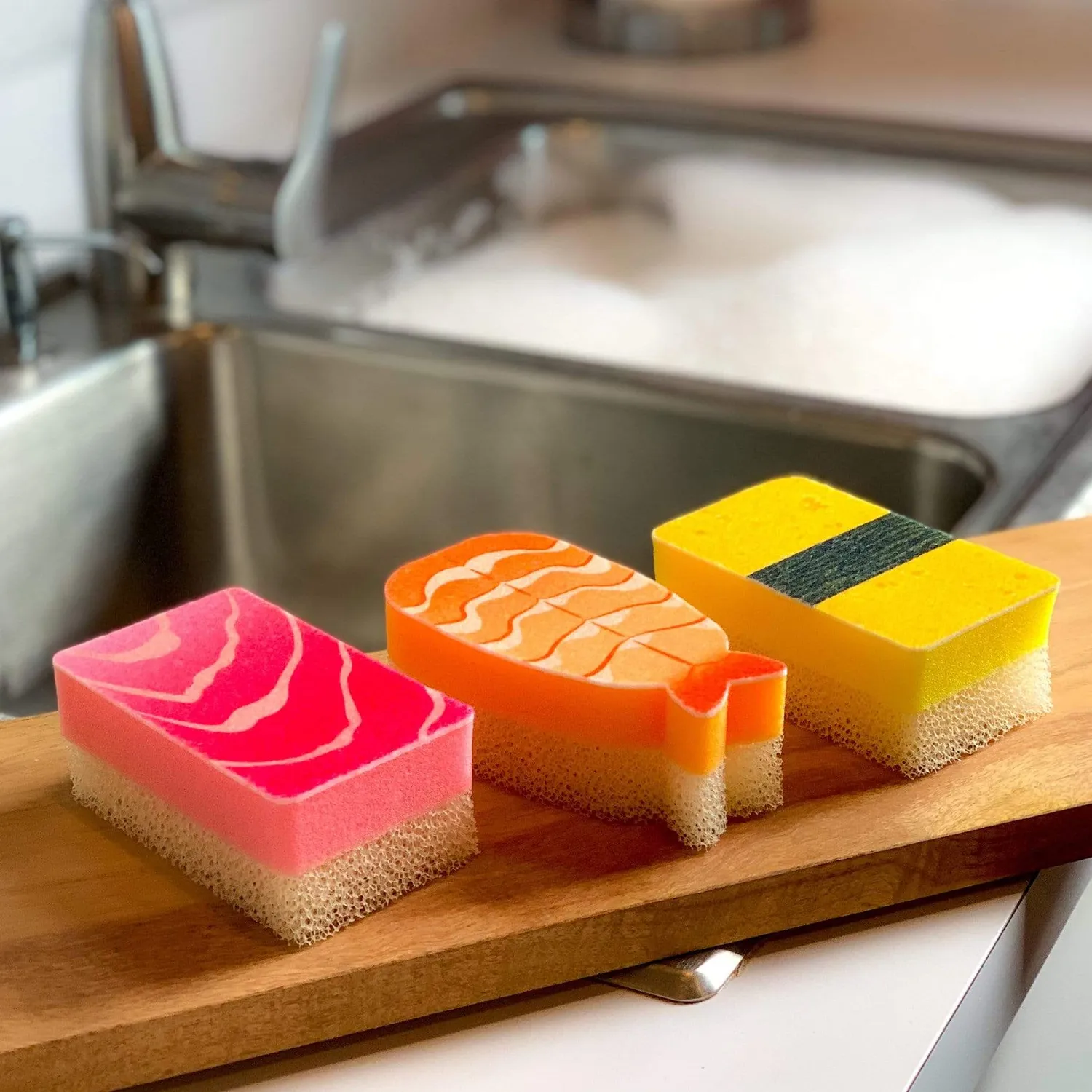 Fred Washabi køkkensvamp sushi 3 stk