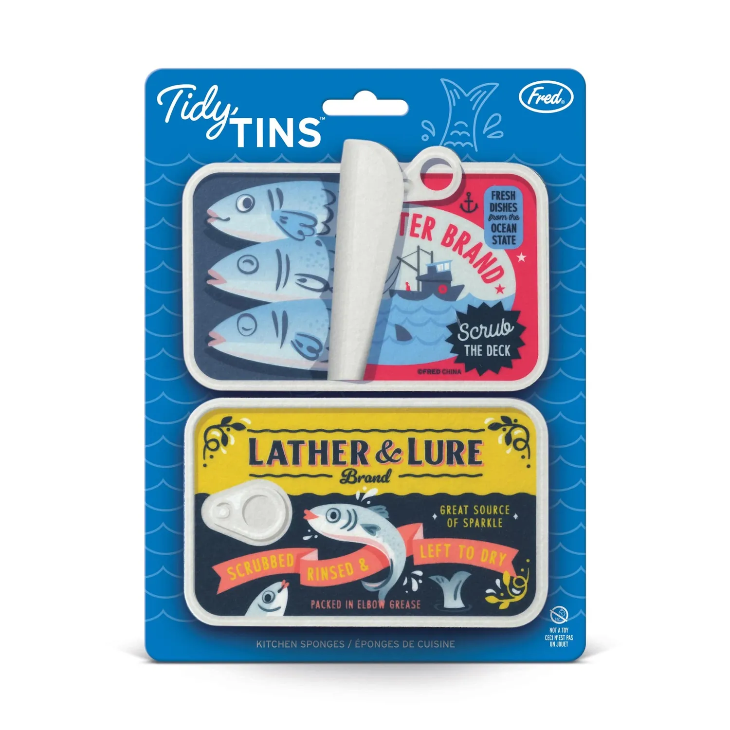 Fred & friends Tidy Tins svampe sardin 2-pak med 3 lag