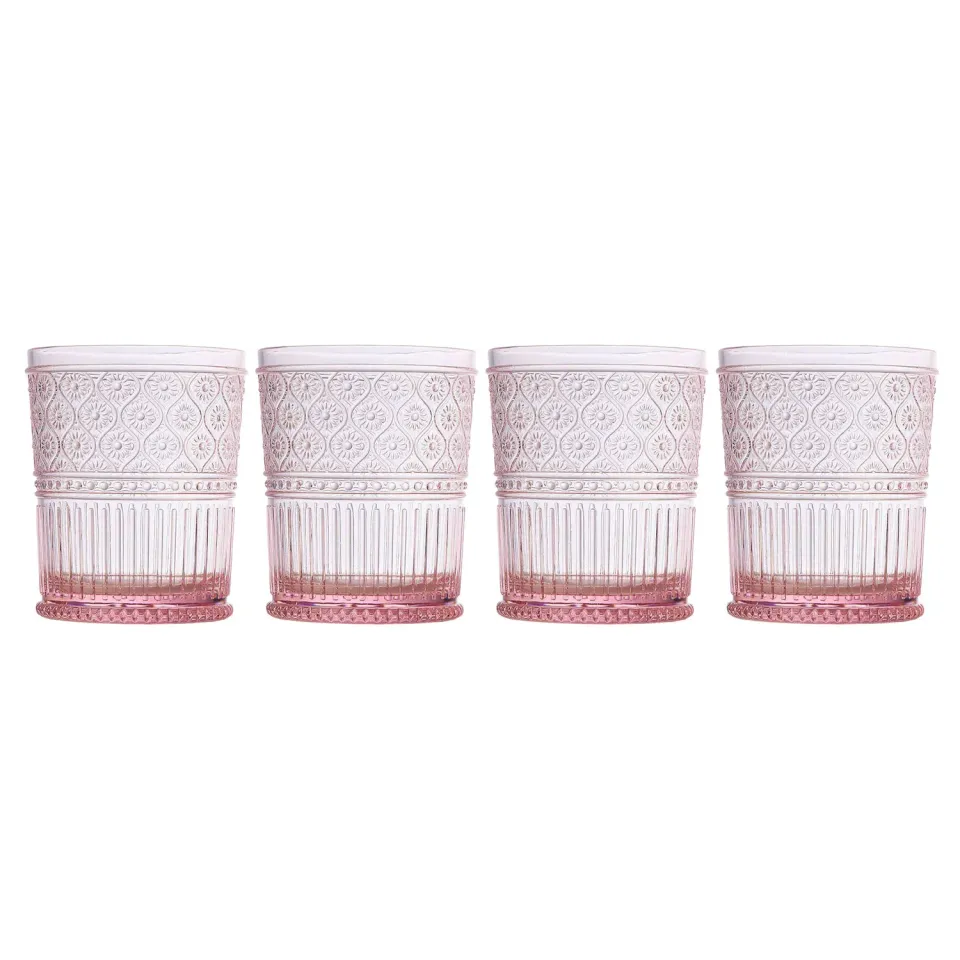 Godinger Claro Double Old Fashion glas 4 stk pink akryl