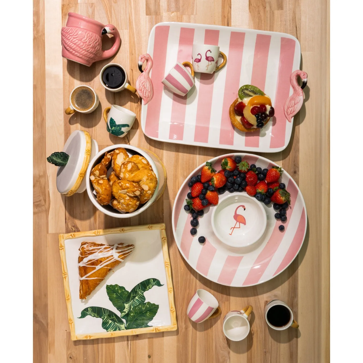 Godinger Jill Zarin Flamingo serveringsbakke porcelæn