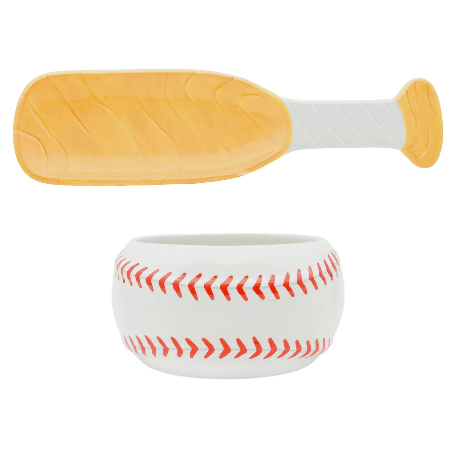 Godinger League baseball fad og skål porcelæn 2-pak