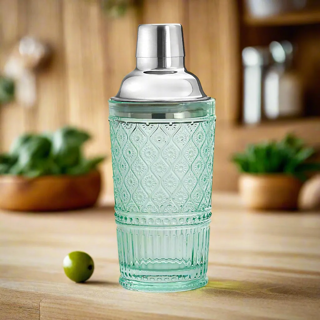 Godinger Claro cocktailshaker 17 oz grøn præget krystal