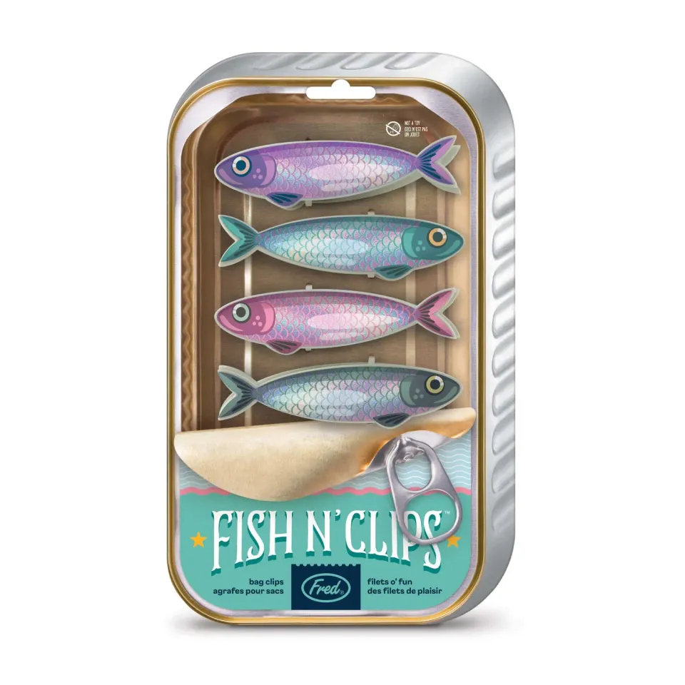 Fred Fish N Clips poseklemmer 4 stk sardin