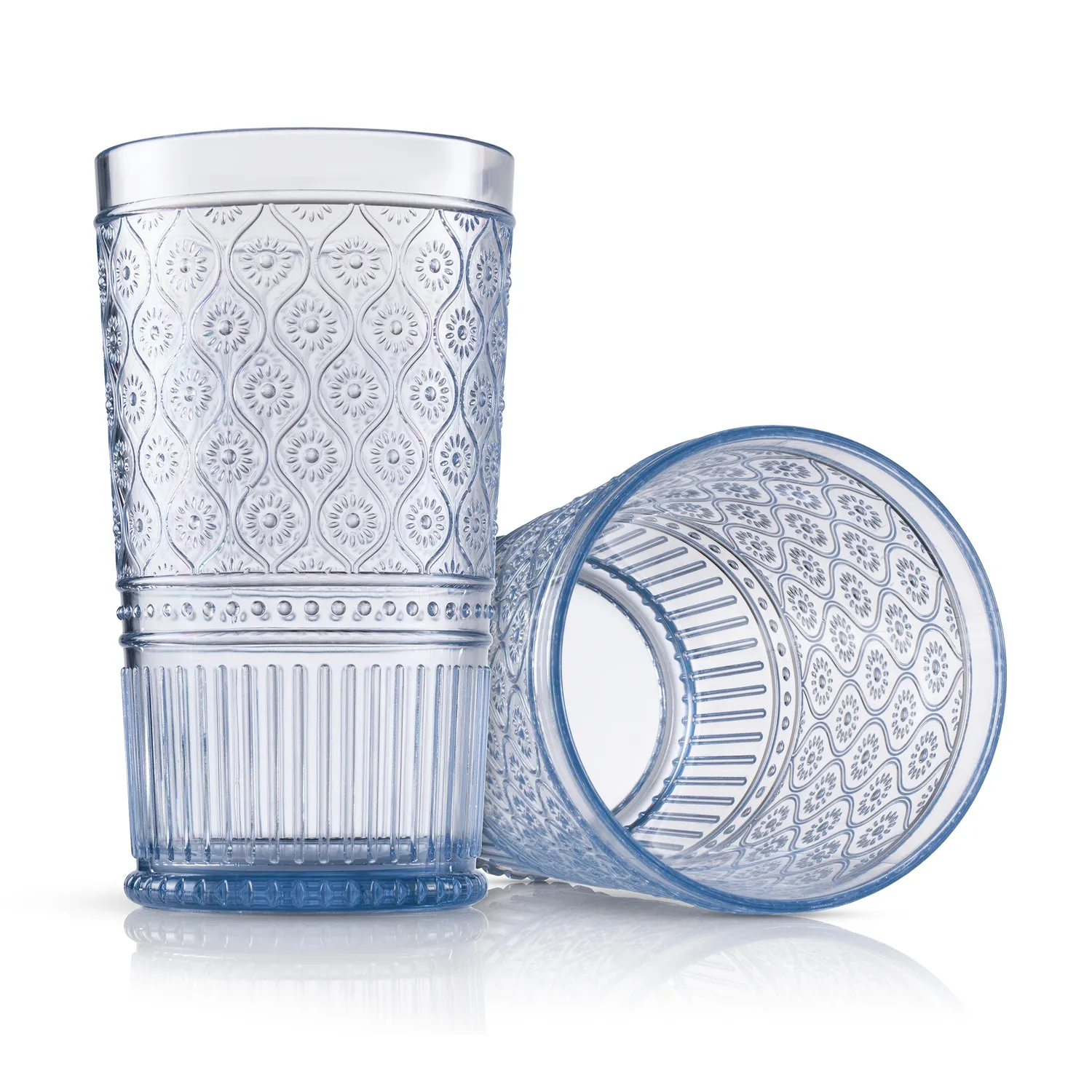 Godinger Claro highballglas blå akryl 4 stk 56 cl