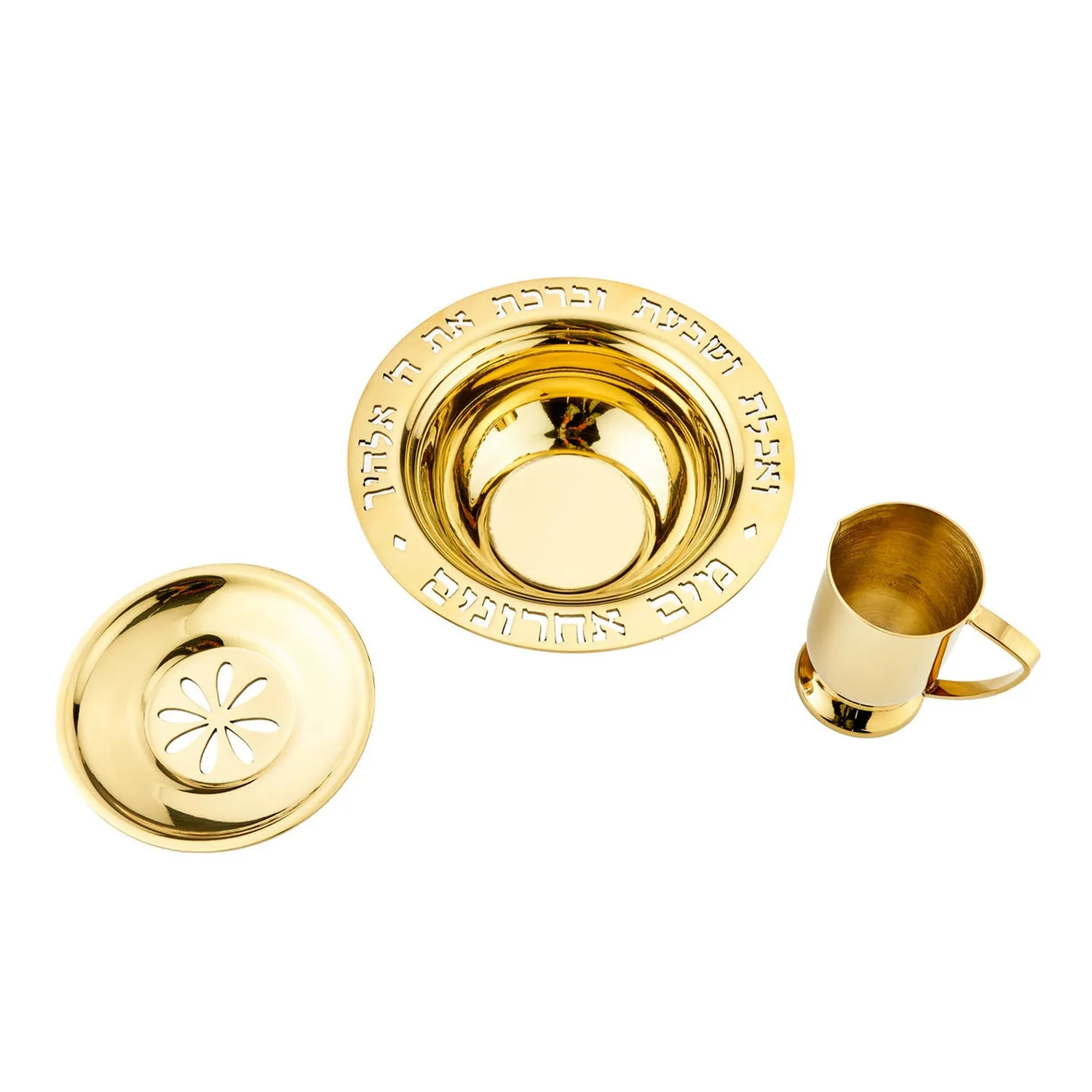 Godinger Judaica Reserve Gold Mayim Achronim sæt guld stål