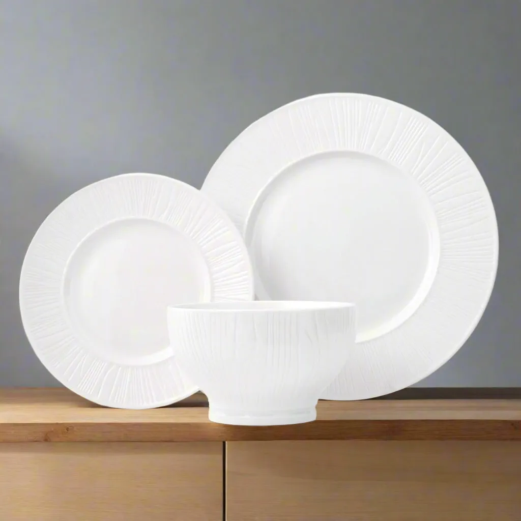 Godinger Starburst spisestel 12 dele porcelæn hvid