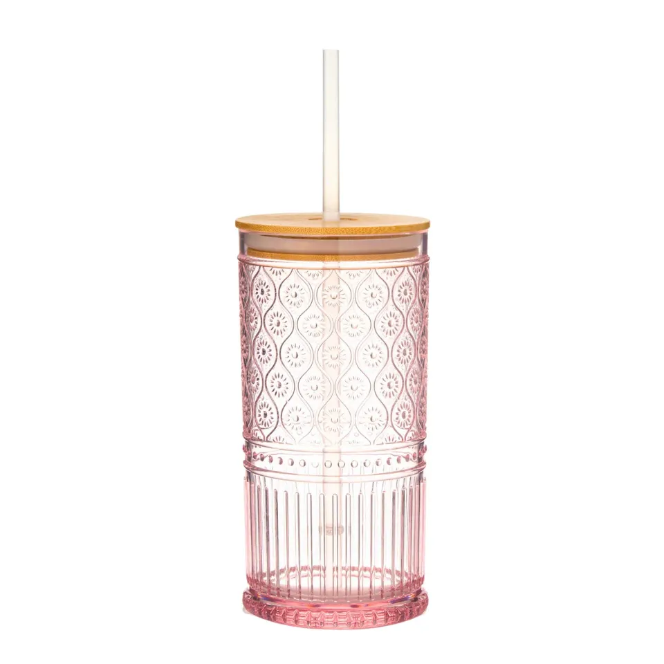 Godinger Claro Travel Tumbler to go kop pink akryl