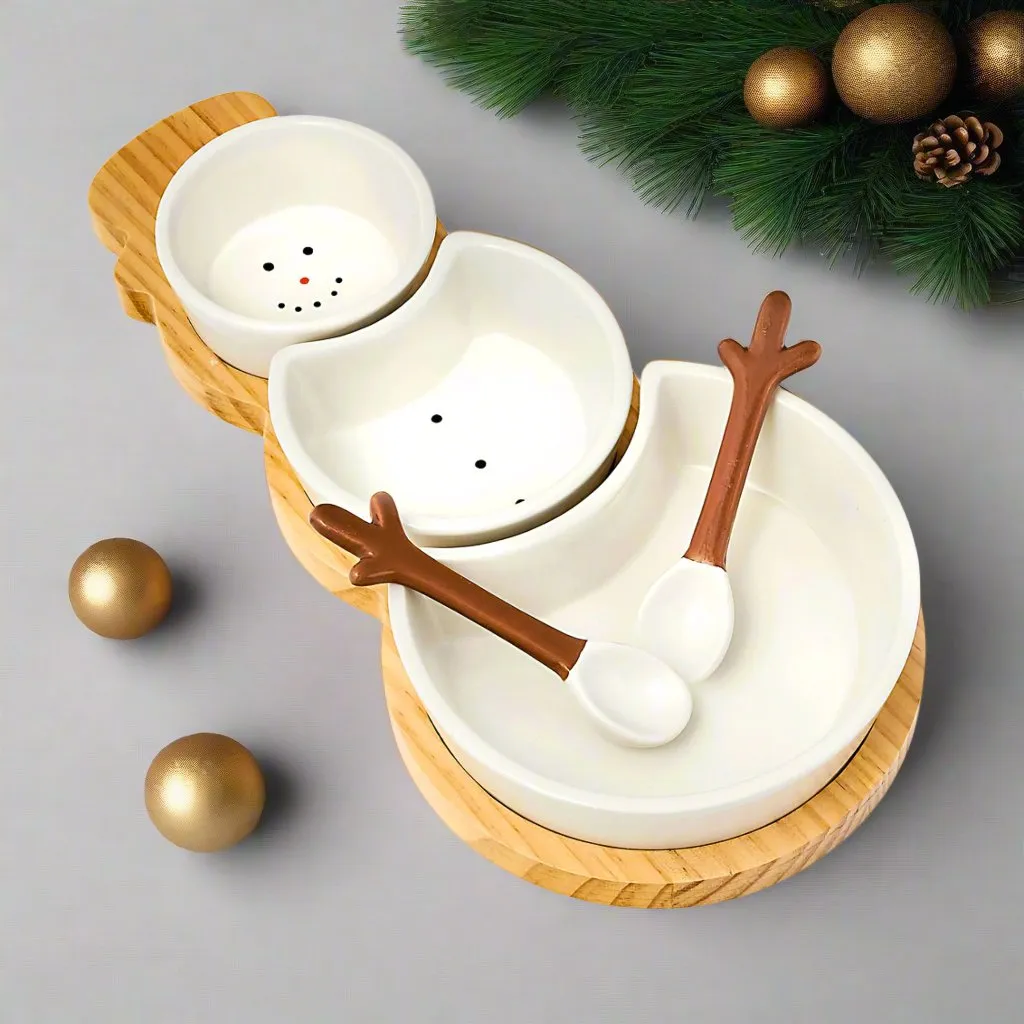 Godinger Holiday snemand serveringsfad jul