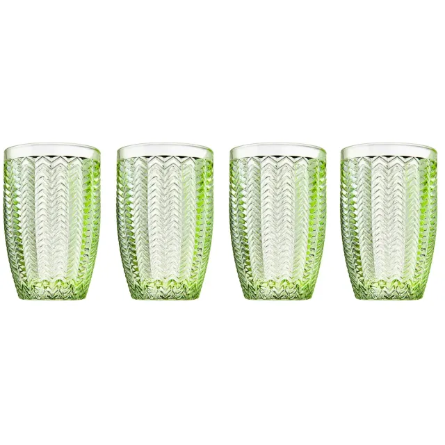 Godinger Twill highball glas grøn krystal 4 stk 15 oz
