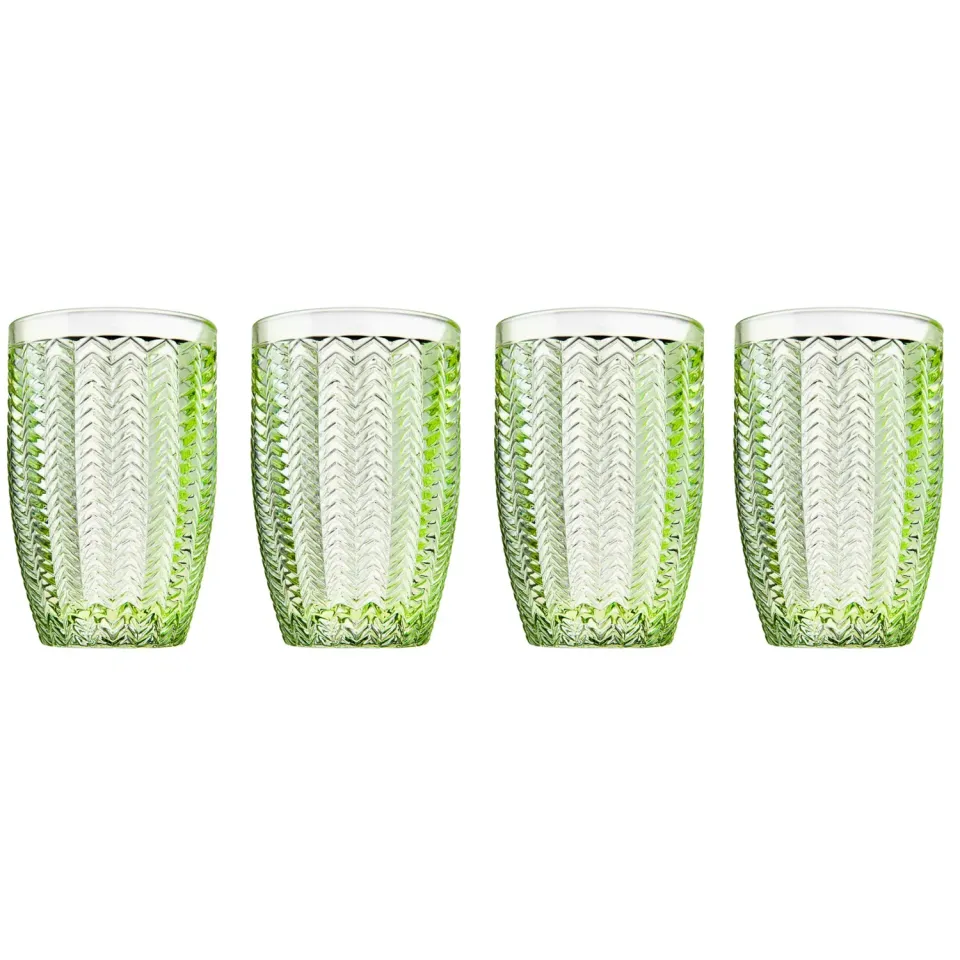 Godinger Twill highball glas grøn krystal 4 stk 15 oz