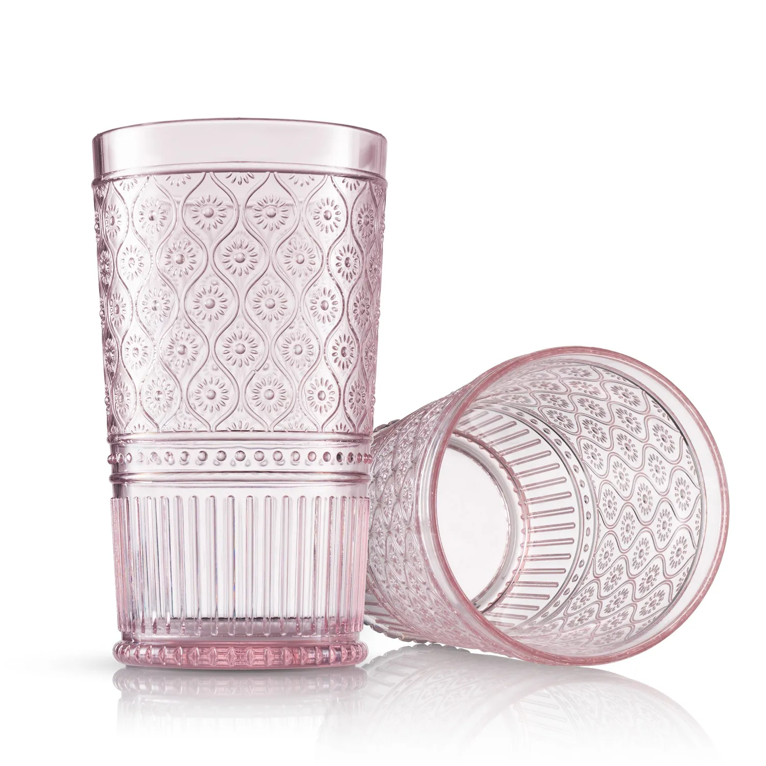 Godinger Claro highball- og whiskyglas pink akryl 12 stk