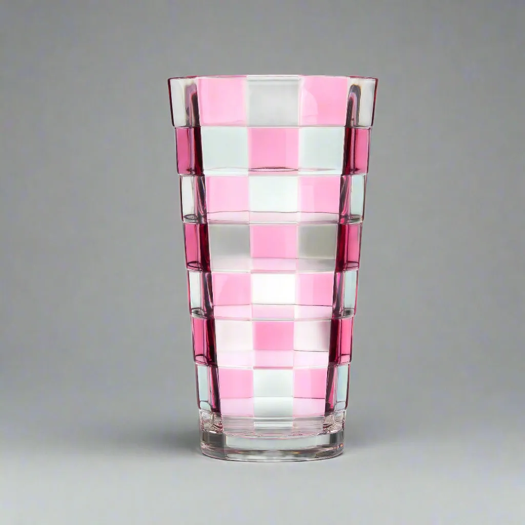 Godinger Pink Check highballglas akryl lyserød 665 ml